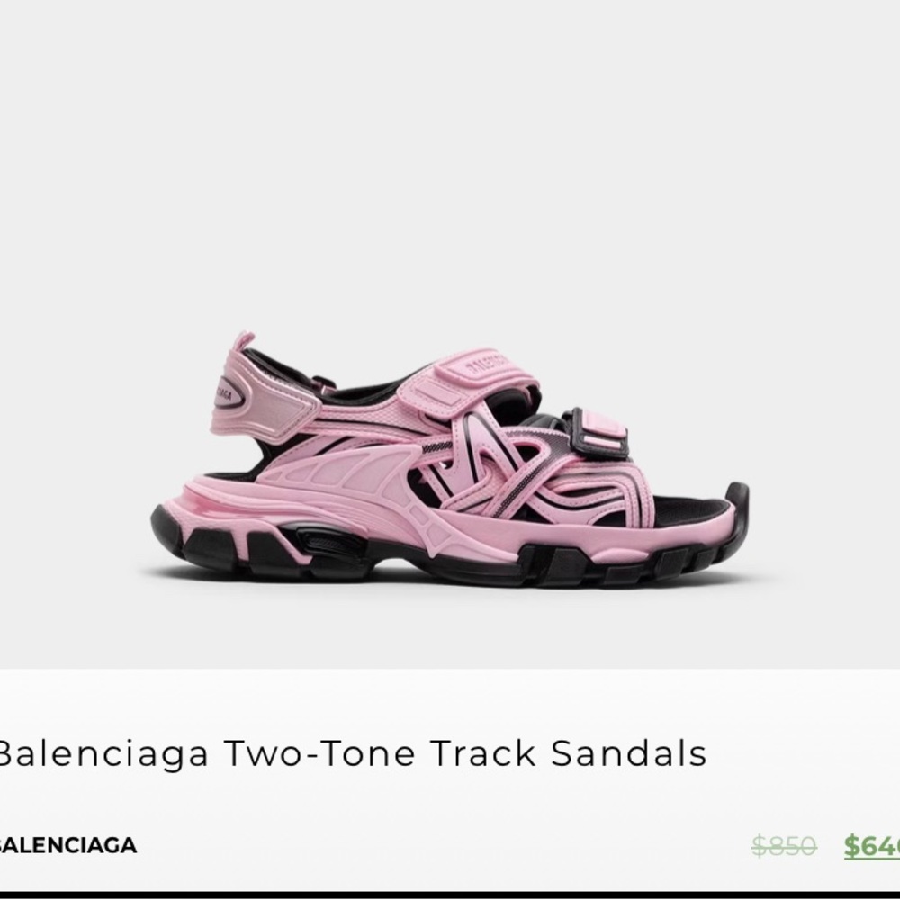 I’m selling never been worn pink and black Balenciaga sandals